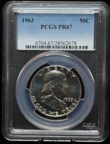 PCGS PR67 1963 Benjamin Franklin Half Dollar Proof 50C Silver Coin-678