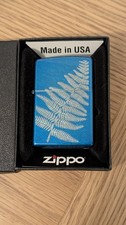 Brand New Zippo Lighter Planeta Fractal Storm Blue Leaf Box Rare Limited Edition