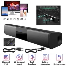 Home Theater Sound Bar for TV/PC/Phone Bluetooth Wireless & Wired Stereo Speaker