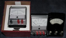 3 Analog Meters Voltmeter Microammeter Ammeter Triplett Welch Scientific 320-G/P