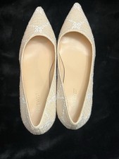 Nine West Women's Pointy Toe Embelished Dress Pumps In Ivory Size 10M 