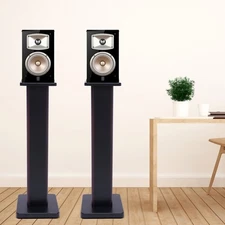 28" Inch Pair Bookshelf Speaker Stands Surround Sound Home Theater Black Walnut