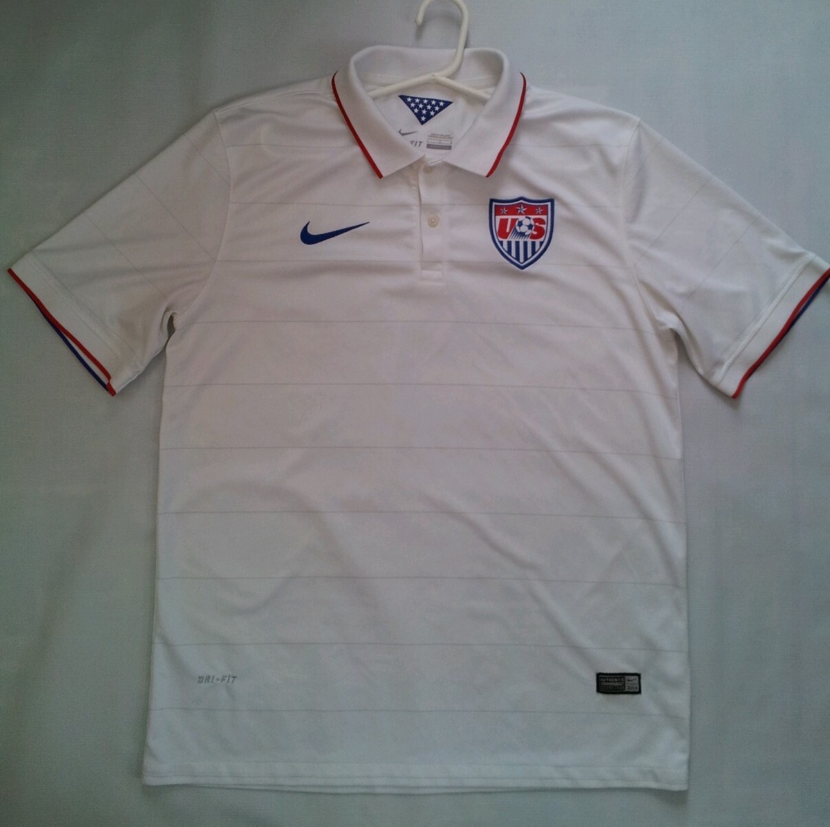 Nike 2014年モデル AUTHENTIC Lサイズ 2014 NIKE DRI FIT US MEN NATIONALL TEAM AUTHENTIC SOCCER JERSEY IN