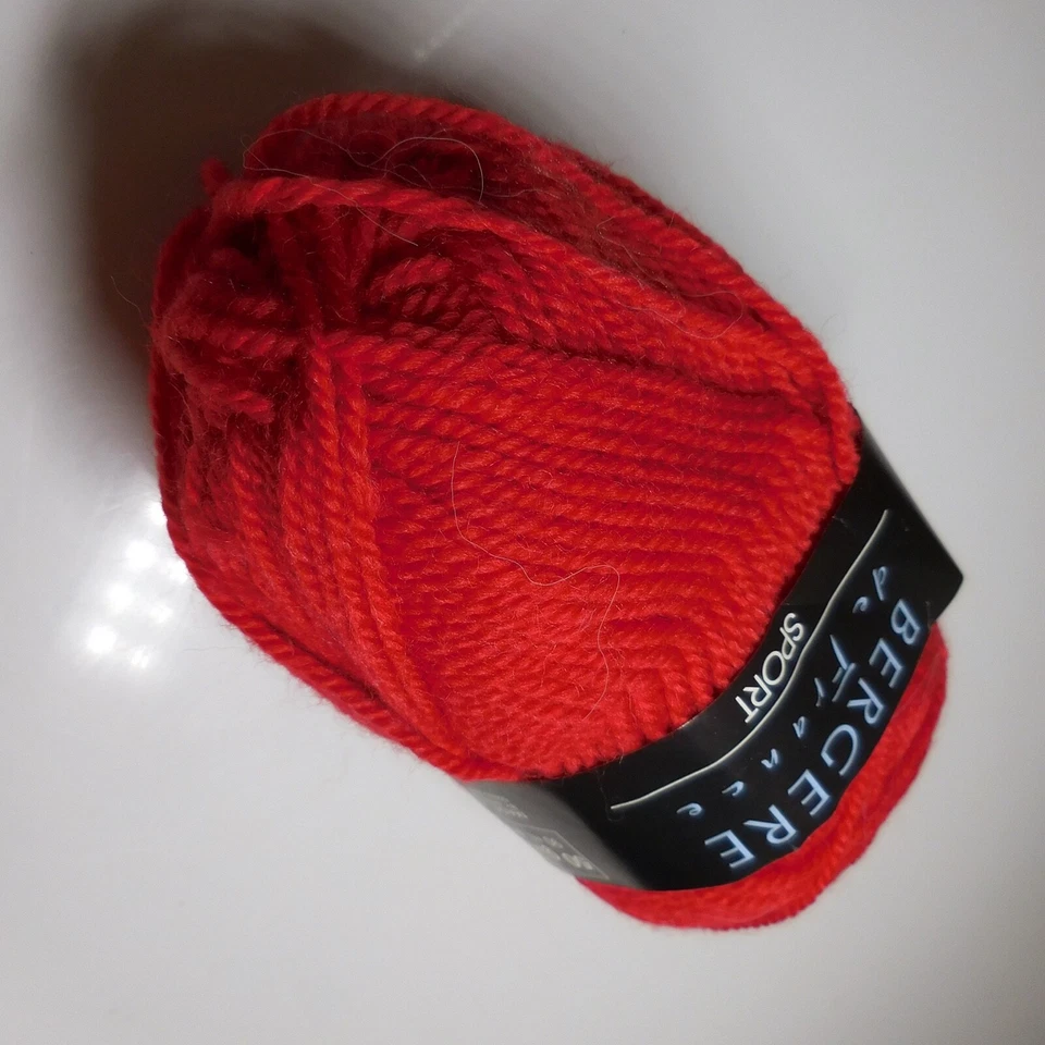 7 pelotes fil tricot Bergère de France Idéal Sport noir rouge 50 g France N5466 - Photo 3/4