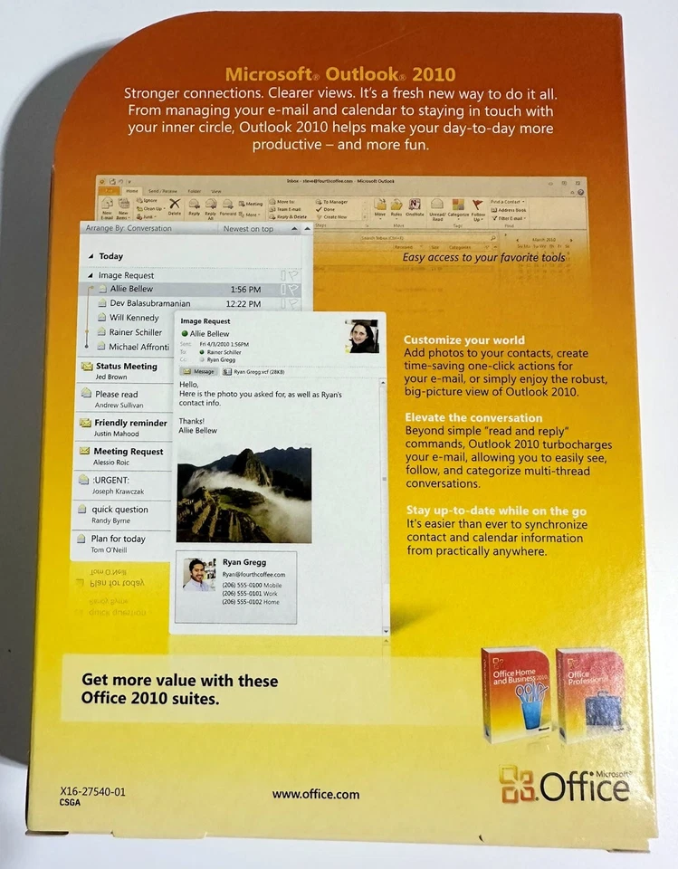 Microsoft Office Outlook 2010 OPEN BOX, Mail Management NOT for Windows 10/11 - Image 3 of 4