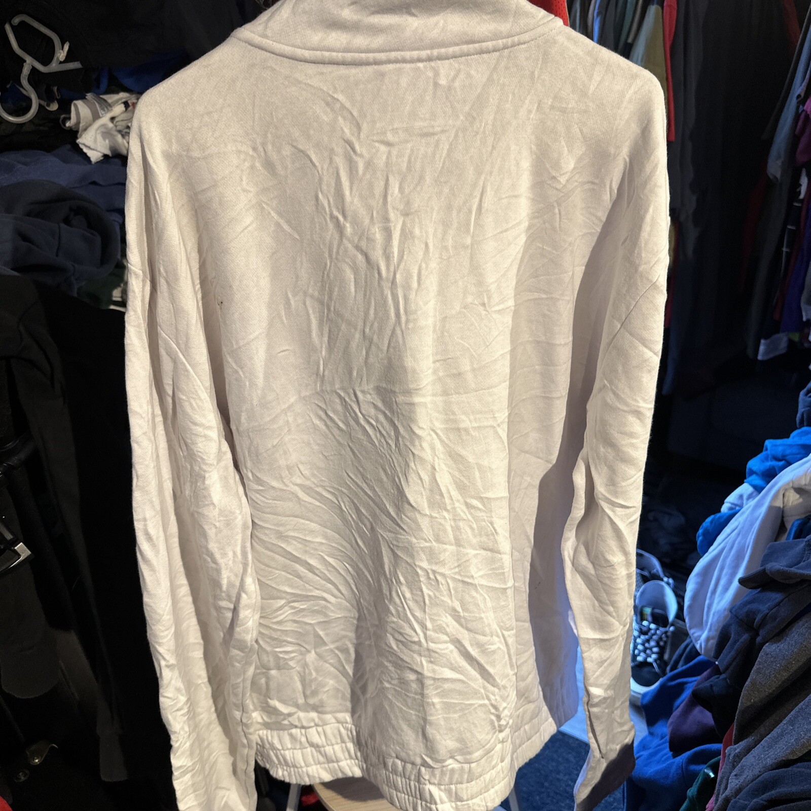 Felpa con cappuccio e zip Fila bianca quarto quarto taglia XL