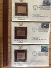 1997 First Day Issue The World of Dinosaurs Gold Stamp Replicas-Set of Three — photo 1