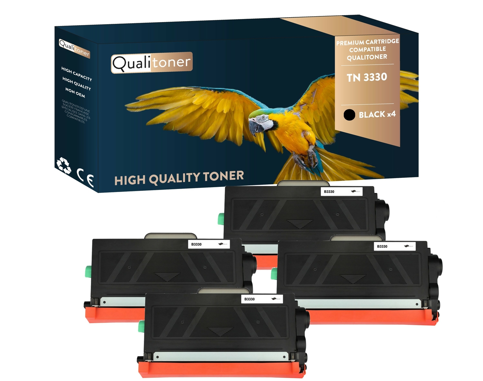 Toner BROTHER TN3330 Noir compatible Qualitoner pour éviter les pannes d'encre