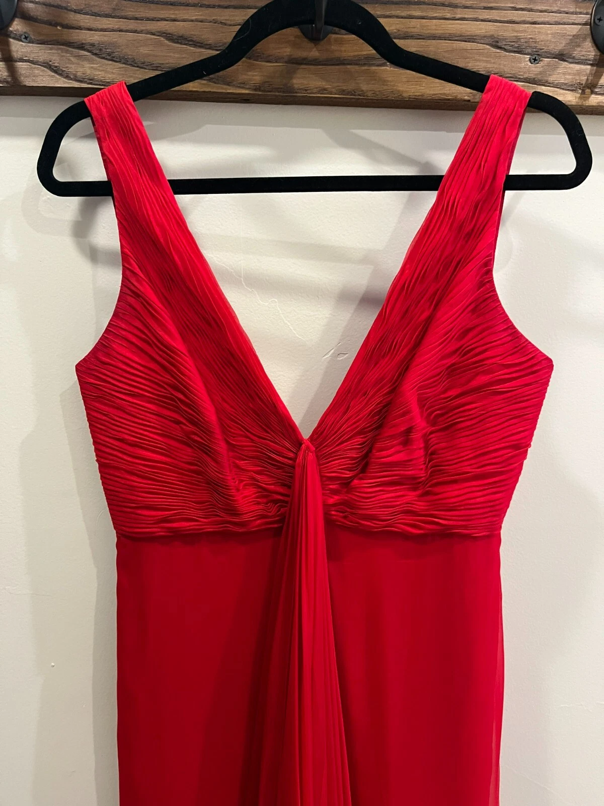 Abito da sera donna rosso Valentino in seta plissettato taglia 42 US 8