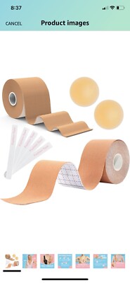 JJ Care Boob Tape Hypoallergenic Cut To Size Latex Free With Nipple Covers
