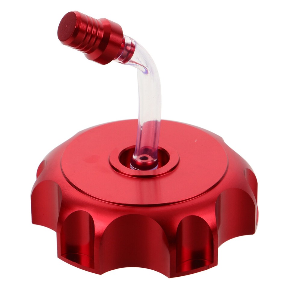 Set of 2 Motorcycle Oil Tank Cover Gas Cap Vent Hose Tube Fuel Aluminum