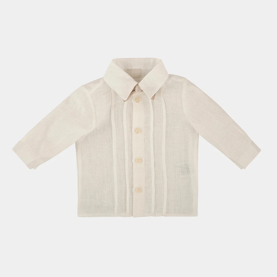 LALALU' SET BATTESIMO PANTALONE PAPILLON CAMICIA BAMBINO ESTATE 12 MESI - Immagine 3 di 4