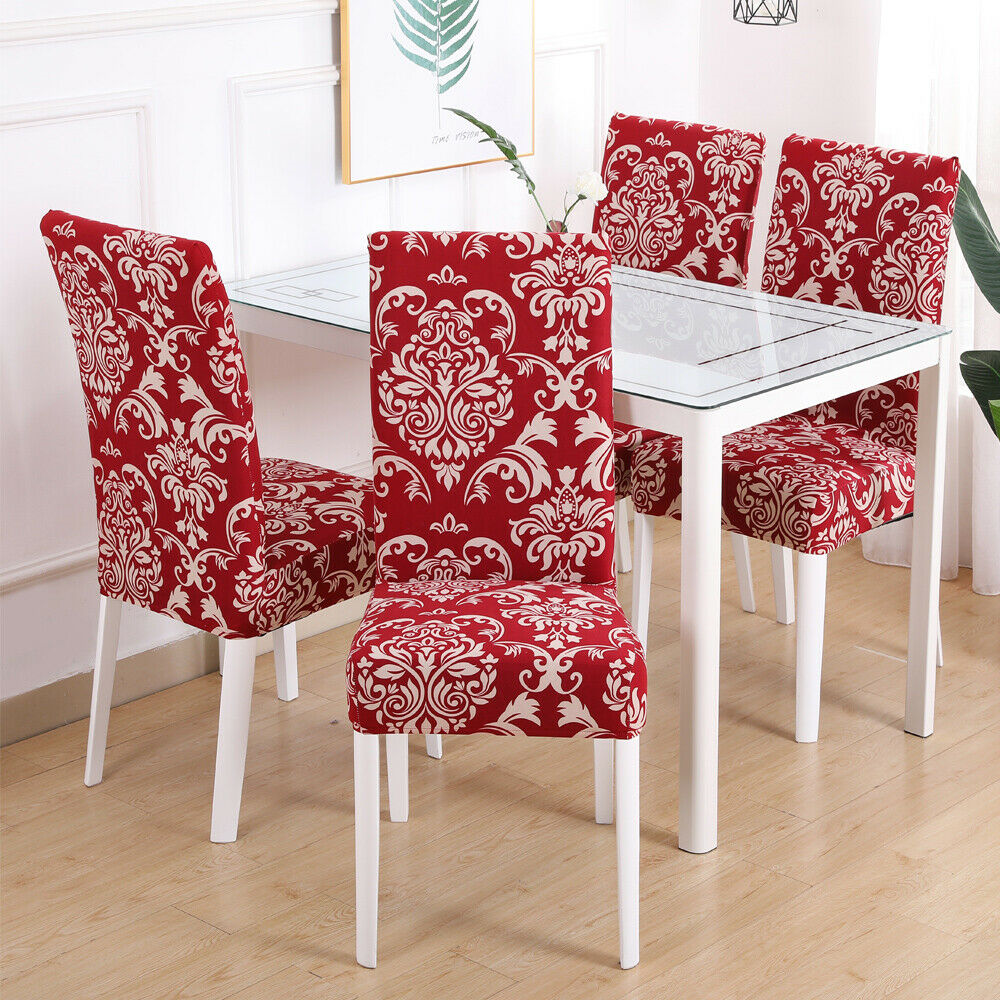 6pcs Stretch Floral Dining Chair Covers Printed Slipcover Seat Protector  Decor