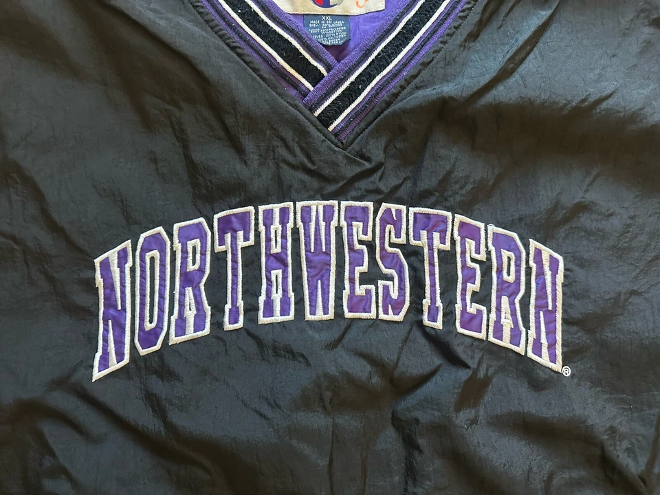Винтажная мужская ветровка Champion Northwestern University Wildcats XXL - Изображение 2 из 4