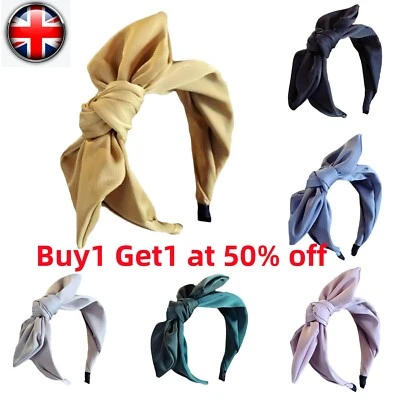 Women Girls Hair Band Bow Wide Headband Knot Alice Head Band Hair Accessories UK