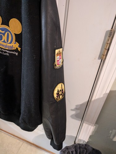 Disneyland 2005 50 aniversario chaqueta universitaria negra cuero/lana talla XXXL - Imagen 14 de 17