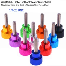 Knurled Thumb Screws 1/4-20 UNC Shoulder Bolt Aluminium Hand Grip Knob High Type