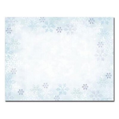 Blue Snowflakes 4-Up Postcards - 40 Printable Postcards (apcx16)