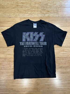 Vintage Kiss The Farewell Tour 1973-2000 t-shirt Large Pre