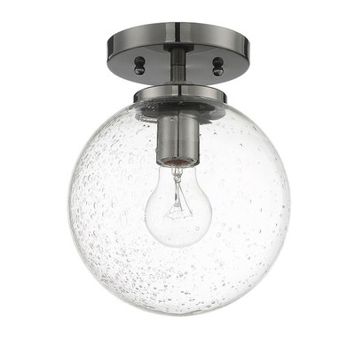 Luminance Messier 1-Light Semi-Flush Ceiling Light Glass Globe Antique Gunmetal