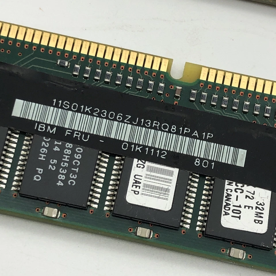 32MB 168-Pin SDRAM DIMM PC66 Memory 4x72 IBM Fru 01K1112 ECC PC-66 - Image 2 of 4