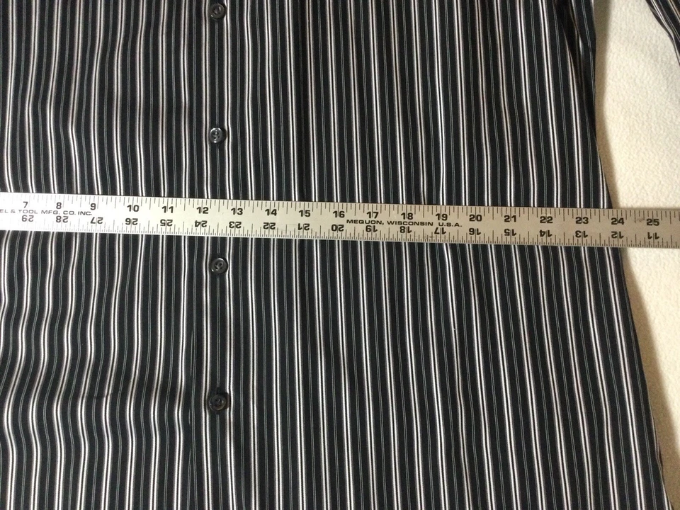 Camisa de vestir APT 9 para hombre XL a rayas 100 % algodón manga larga (#312) Foto 3 de 3