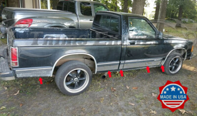 1982-1993 Chevy S-10 Pickup Regular Cab Long Bed Rocker Panel Trim 10Pc ...