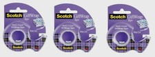 3 Scotch GIFT WRAP TAPE Satin Finish Easy Dispense 3/4" W x 650" L Clear CLIP-15