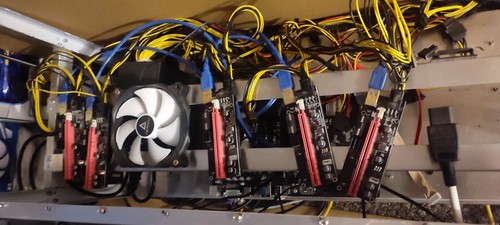 Crypto Miner Rig ASRock H110 Pro BTC+ Up x12 Cards PSU 2000w CPU Memory 8GB - Picture 2 of 24