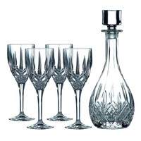 Round Decanter & 4 Wine Glasses, 5 Piece Set Round Decanter & 4 Wine Glasses, 5 Piece Set