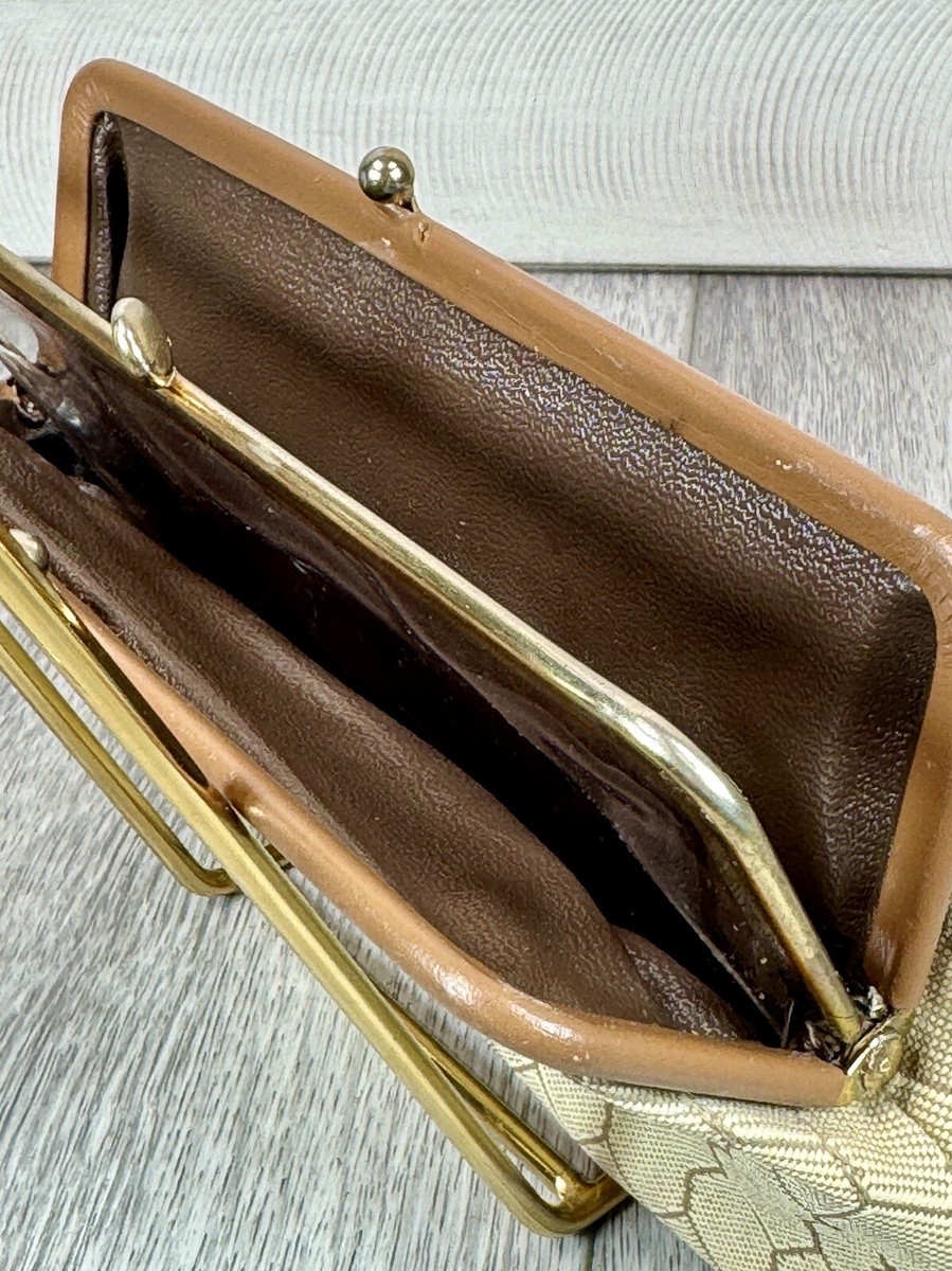 Christian Dior Vintage Honeycomb Double Pocket Pouch Gold