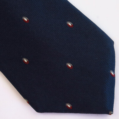 Vintage Andhurst Navy Blue Red Foulard Pattern Neck Tie 58x3.25 Short 70s 80s