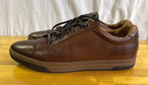 Johnson & Murphy Fenton Lace-Up Men's Sz 11 Tan Calfskin Color Soft Leather VGC - Picture 13 of 18