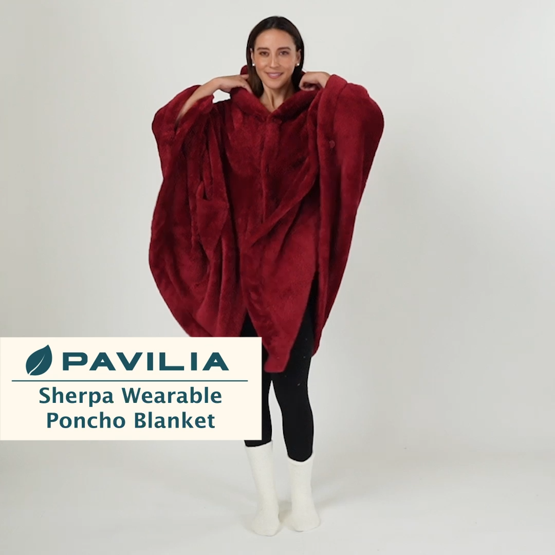 Warm Poncho for Women Hooded Blanket Angel Wrap Cape with Hood