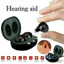 A Pair Mini Rechargeable Hearing Set In Ear Sound Voice Amplifier Headphones 