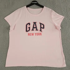 Gap Shirt Womens XXL Pink New Powder City Logo Short Sleeve Crew Neck Tee Top