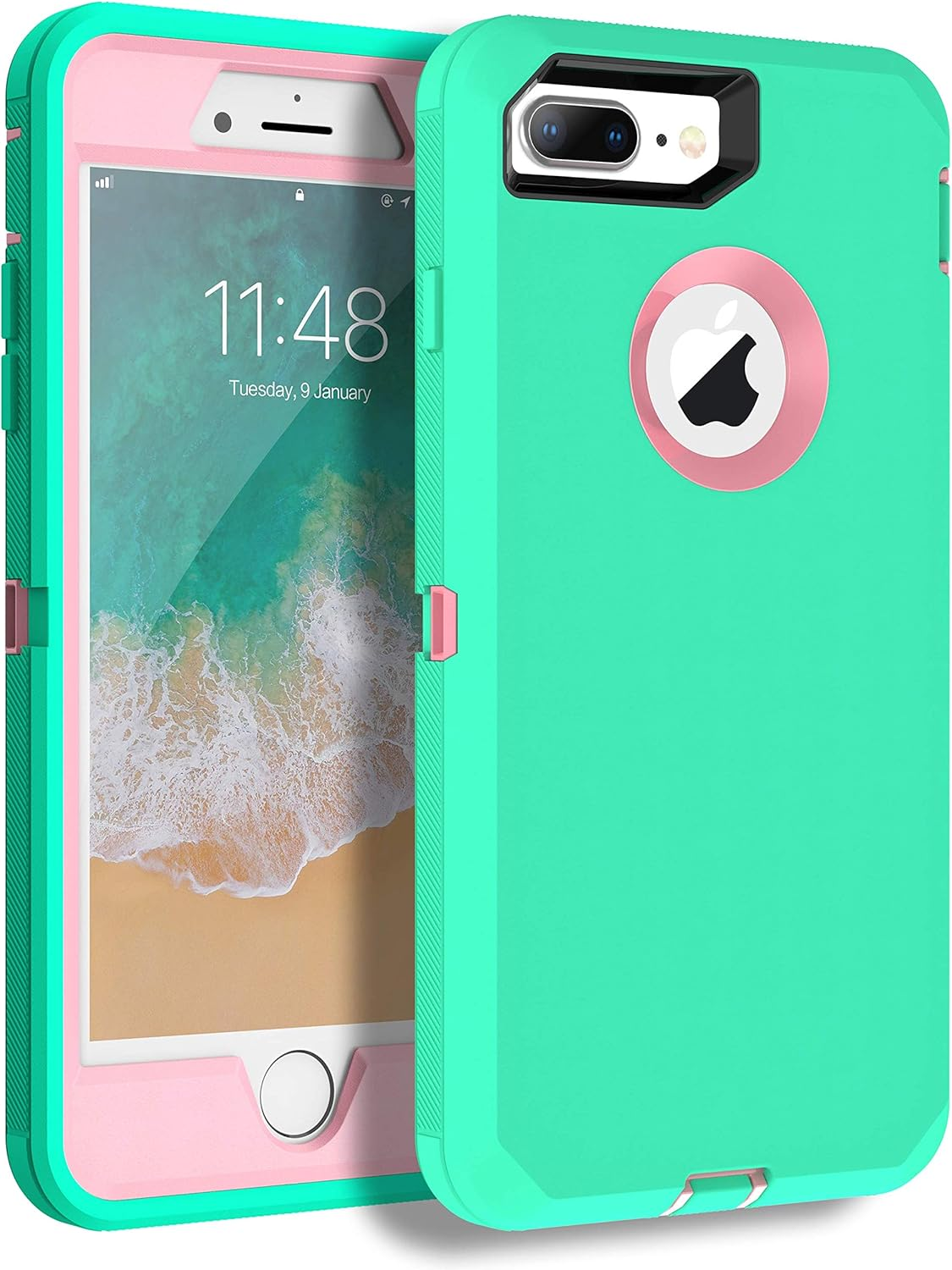 Heavy Duty Shockproof Case for iPhone 8 Plus with Built-in Screen Protector