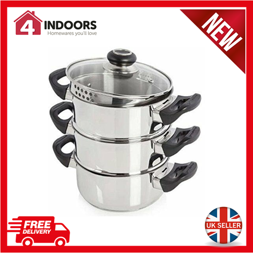 morphy richards 3 tier stainless steel steamer