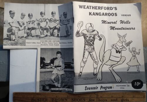 1956 Weatherford's Kangaroos Vs Mineral Wells Mountaineers Souvenir Program  - 第 1/19 張圖片
