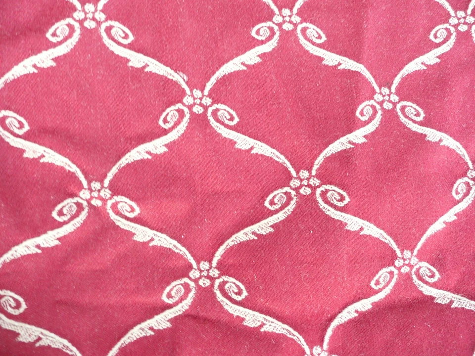 tissu ancien vintage en métis fond rouge 0,59 m x 2,90 m - Photo 3/4