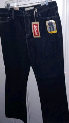 Levis Perfectly Slimming 512 Bootcut Jeans Womens (14 M) Flap Pockets Dark Wash
