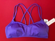 Medium Small 💜Salt + Cove Womens Bikini Swim Suit Top Violet Purple Cup Pads