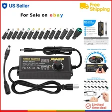 Universal Power Supply Adjustable 24V 6A 144W with 14 Tips for Electronics