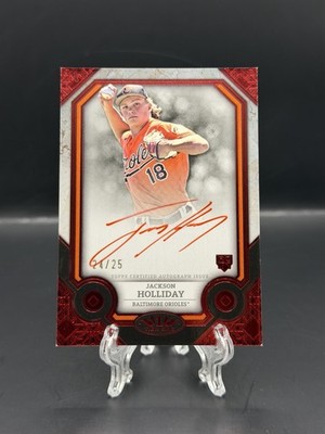 Jackson Holliday 2024 Topps Tier One Auto Red Foil /25 Orioles RC Rookie SSP