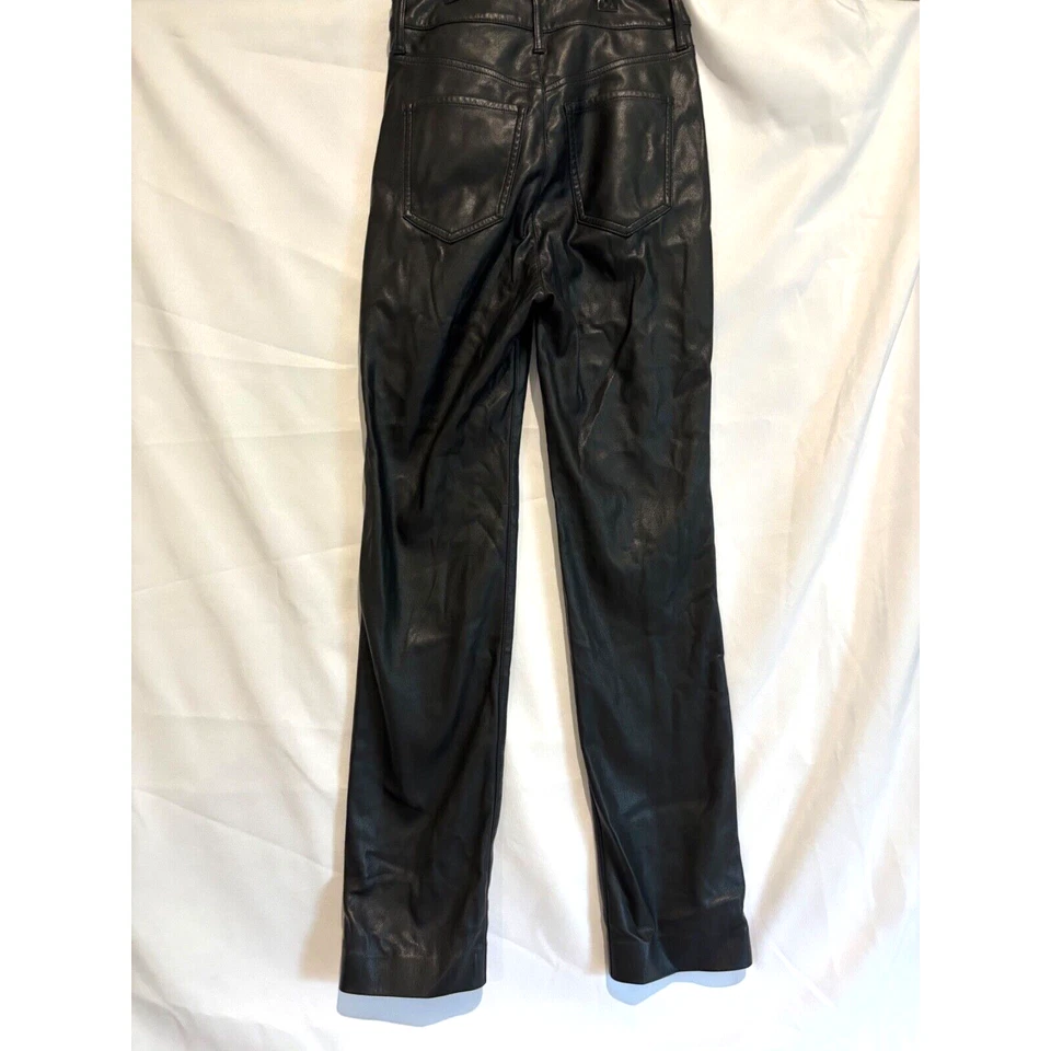 Pantalones Express Años 90 Ajustados Imitación Cuero Negros Mujer Talla 0 Motociclista Grunge Carrera Fiesta Foto 3 de 4