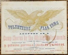rare CIVIL WAR sheet music VOLUNTEERS' FLAG SONG Detroit Michigan 1861 gold leaf