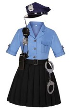 Police Officer Costume for Kids Cop Dress Up for XL 9-10 Years Light Blue
