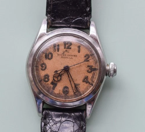 Vintage ROLEX ROYAL Salmon Dial Luminous Manual Wind 29mm Stainless Steel Watch