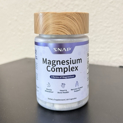 SNAP Magnesium Complex 400mg 60 Capsules Bisglycinate Citrate Oxide Support