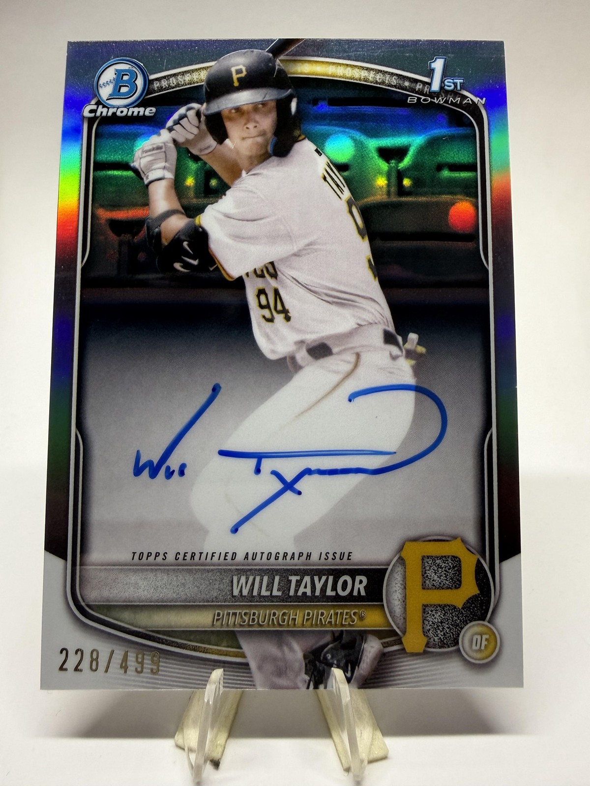 2025 Bowman Chrome #CPA-WT Will Taylor Prospect Autographs Refractor #/499 SN,AU